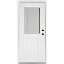 White Fiberglass Prehung Front Door