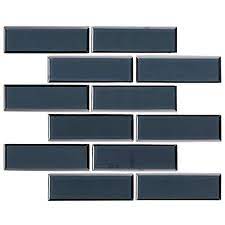 Msi Vague Blue 11 73 In X 11 73 In Glossy Glass Subway Wall Tile 14 4 Sq Ft Case