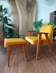 Yellow Mustard Lounge Chair Ottoman