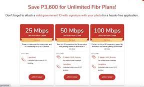 Pldt Home Unli Fibr Plan P2999 At 100