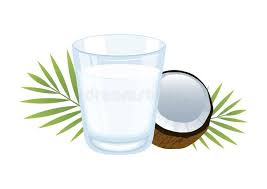 Glass Of Coconut Milk Icon Vector Stock