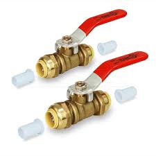 1 2 In Full Port Pushfit Ball Valve Water Shut Off Push To Connect Pex Copper Cpvc Brass 2 Pack 122upbv