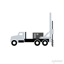 Borewell Truck Glyph Icon Clipart