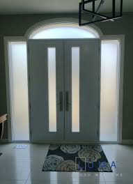 Beige Double Door With Glass Inserts