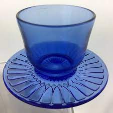 Vintage Cobalt Blue Glass Cup With