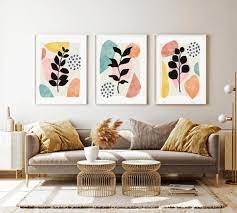 Abstract Botanical Prints Set Of 3