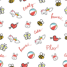 Vector Cute Icon Seamless Background