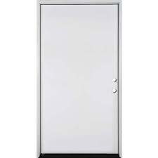 Steves Sons 42 In X 80 In No Panel Left Hand Inswing White Primed Fiberglass Prehung Front Door With 4 9 16 In Jamb Size