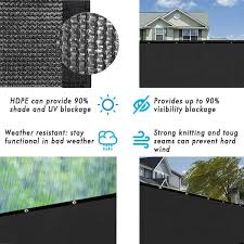 6 Ft X 50 Ft Black 150 Gsm Hdpe Privacy Fence Screen Garden Fence