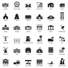 Buildings City Icon Set Stock Vector By