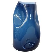 Vintage Italian Blue Vase In Murano Art
