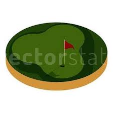 Golf Course Icon Cartoon Ilration