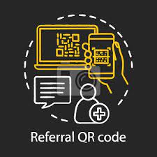 Referral Qr Code Concept Chalk Icon