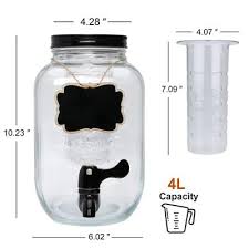 1 Gallon Glass Drink Dispenser With