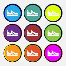 Vector Icon Of Running Shoes With Nine