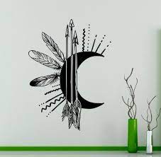 Moon Arrows Feathers Wall Decal Native