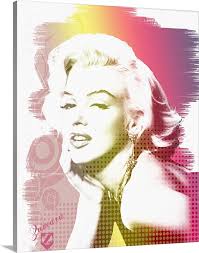 Marilyn Monroe Paint Strokes And Dots Large Solid Faced Canvas Wall Art Print Great Big Canvas