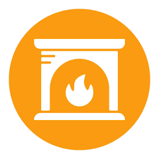 Fireplace Vector Icon Winter Sign