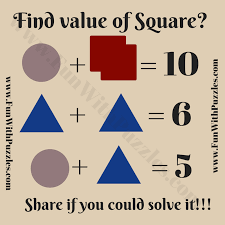 Algebra Math Puzzle For Kids Find The
