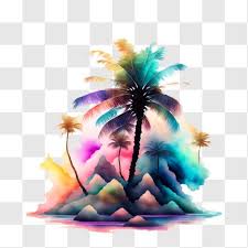 Colorful Palm Trees Painting
