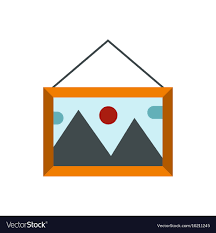 Wooden Frame On The Wall Icon Vector Image
