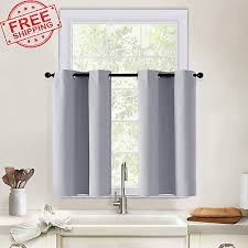 Grey Blackout Curtains Short 36 Inch