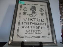 Cross Stitch Virture Wall Hanging