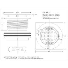 No Caulk Brass Compression Shower Drain