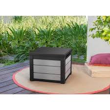 Keter Denali 30 Gallon Resin Deck Box For Patio Furniture Pool Access