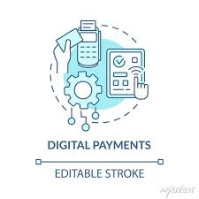 Digital Payments Blue Concept Icon