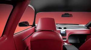 Red Leather Interior Of Luxury Black