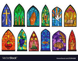 Church Windows Cartoon Set Icon