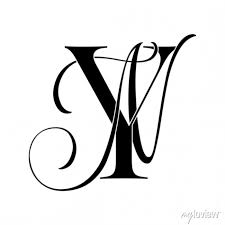 Yn Ny Monogram Logo Calligraphic