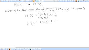 Solved Find The Point Slope Equation