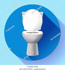 White Ceramics Vector Clean Toilet Bowl