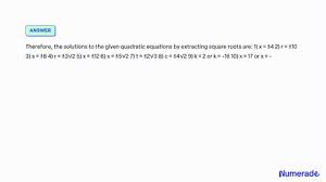 Solved Solve Using Square Roots Name