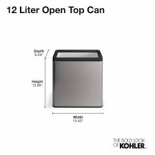 Kohler 12 Liter Open Top Trash Can In