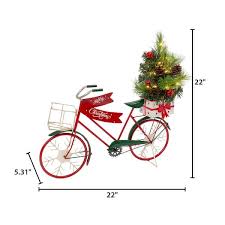 Gerson Company 22 In L Metal Holiday Bicycle W B O Lighted Tree