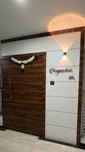 Wooden Safety Doors With Wall Paneling