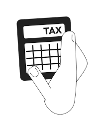 Hand With Income Tax Calculator
