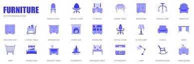 Furniture Concept Of Web Icons Set In