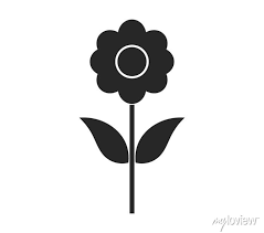 Black Flower Icon Canvas Prints For
