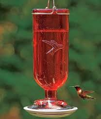 Antique Red Ruby Glass Hummingbird