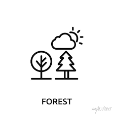 Forest Icon Vector Park Sign Symbol