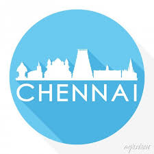 Chennai India Asia Flat Icon Skyline