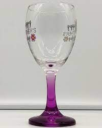 Wine Glass Purple Stem Flowers