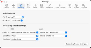 recording settings in logic pro for mac