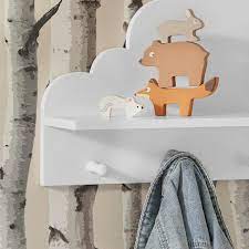Stylewell Kids Cloud White Wood Wall Shelf With Hooks