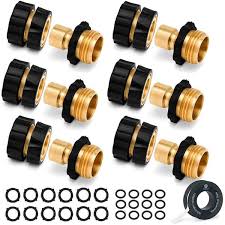 Morvat Brass Quick Hose Connector Easily Add Attachments To Garden Hose 6 Pack