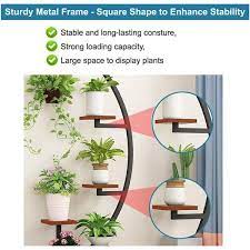 5 Tier Metal Plant Stand Curved Metal